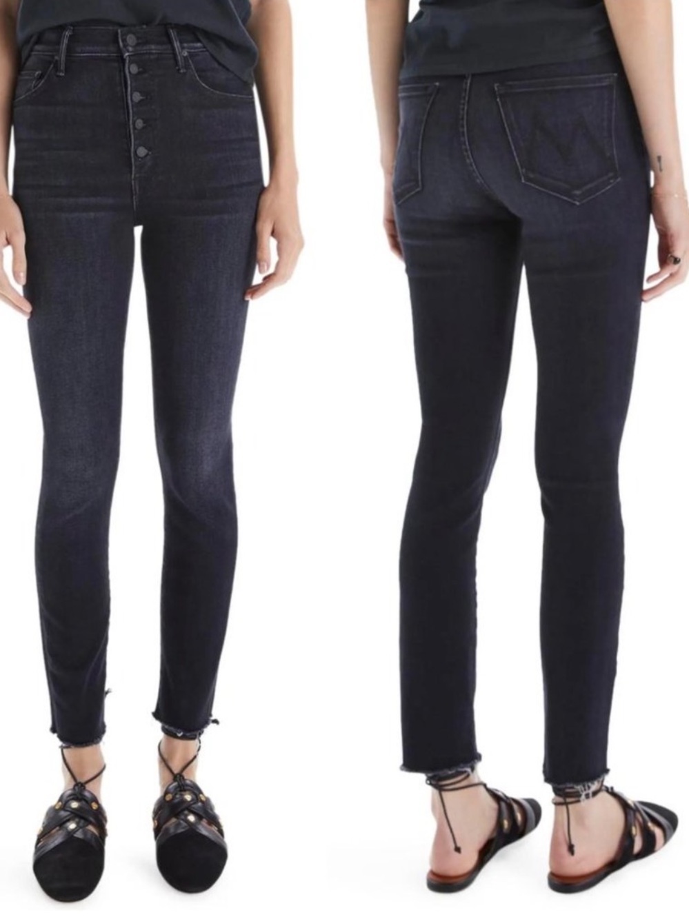Women’s New Mother The Pixie Swooner Ankle Fray Wash Thunder Road Jeans